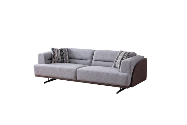 Gray Modern 3-Seater Upholstery Living room Couches Luxury Noble Sofas