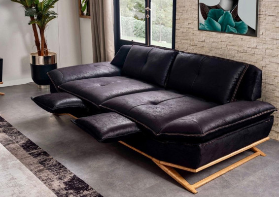 Luxurious Furniture for Living room Black Color 3-Seater Sofa exclusive