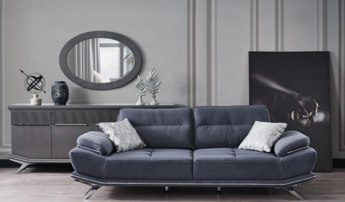 Modern Blue Color 3-Seater Sofa Comfort and style in one new ensemble