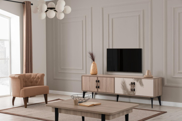 Modern Living room Suite TV Wardrobe Luxurious Coffee table Wood Furniture