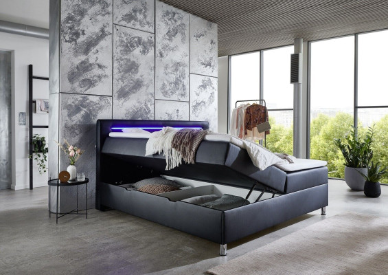Box spring bed Double bed Upholstered furniture Imitation leather Designer double luxury design