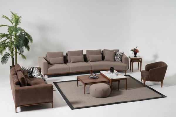 Brown Living room Luxury Armchair Designer Single Seat Upholstery Armchair