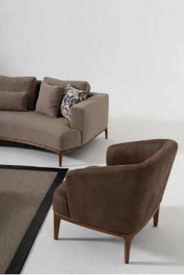 Brown Living room Luxury Armchair Designer Single Seat Upholstery Armchair