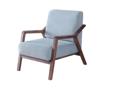 Blue he exclusive r Armchair Living room Armrests single seater wooden frame new