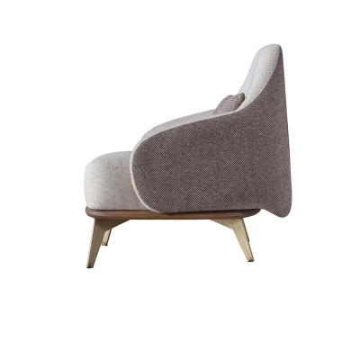 exclusive r Armchair Living room Textile single-seater design Stylish wooden feet