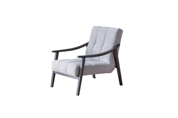 Designer Gray Armchair Living room Seating Furniture Luxurious Wooden Frame new