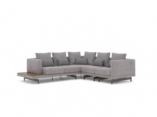 new Luxury Suite Textile Upholstered Sofa L-shape Furniture Living room Coffee table