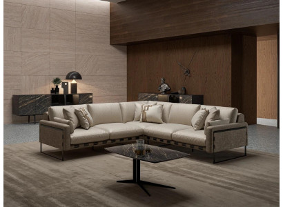 Living room Suite Corner sofa Couch L-shape Upholstery Seat Luxury Coffee table