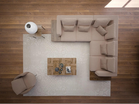 Living room Designer Furniture Luxury Suite Corner sofa L-shape Furnishings Coffee table
