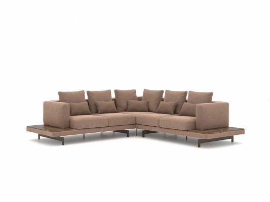Living room Designer Furniture Luxury Suite Corner sofa L-shape Furnishings Coffee table