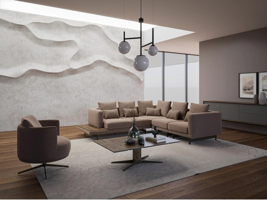 Designer Suite Living room Set Sofa Couch L-shape with Coffee table Furnishings