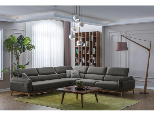 Living room Leather Sofa Couch L-shape Upholstery Seat Corner sofa Suite Coffee table