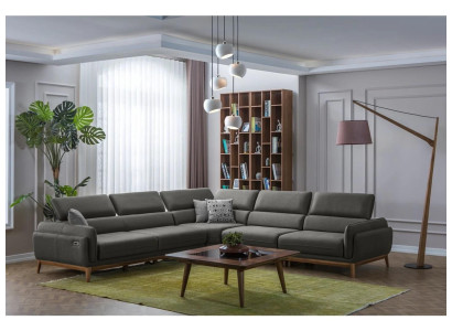Living room Leather Sofa Couch L-shape Upholstery Seat Corner sofa Suite Coffee table