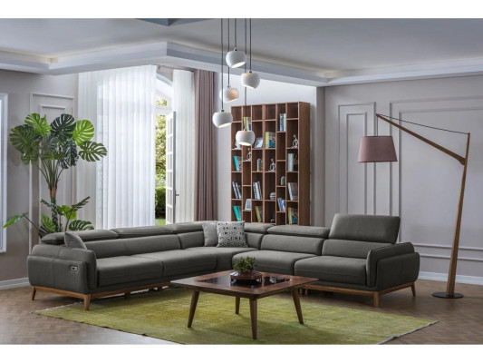 Living room Leather Sofa Couch L-shape Upholstery Seat Corner sofa Suite Coffee table