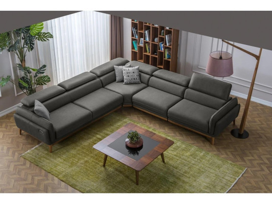 Living room Leather Sofa Couch L-shape Upholstery Seat Corner sofa Suite Coffee table