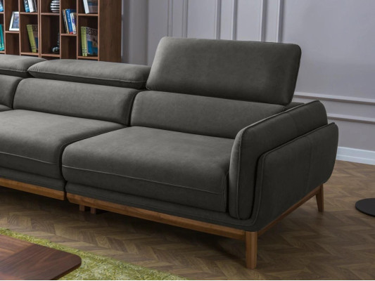 Living room Leather Sofa Couch L-shape Upholstery Seat Corner sofa Suite Coffee table