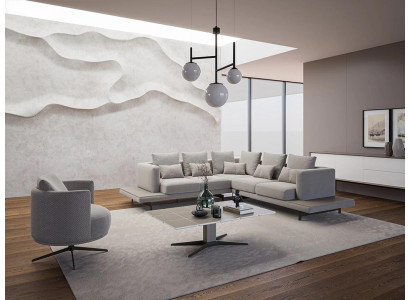 Design Corner sofa L-shape Upholstered furniture Luxury Living room Coffee table Furnishings