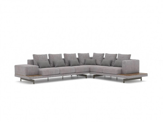 Designer new Corner sofa L-shape Gray Textile Furniture Living room Furnishings