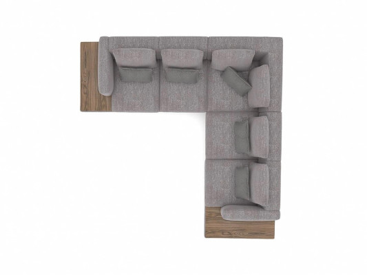 Living room Gray Textile Sofa Couch L-shape Designer Luxury Upholstered Sofa