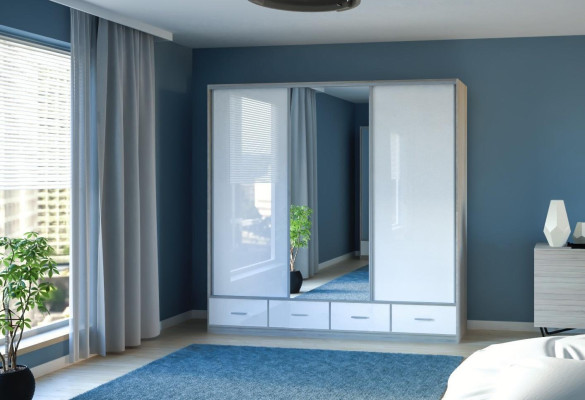 Wardrobe Wardrobe Wall Unit Bedroom Adult Color White Furniture new