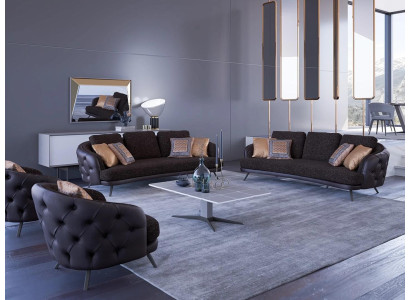 Complete Upholstered furniture Modern Chesterfield Living room Three Seater Sofas
