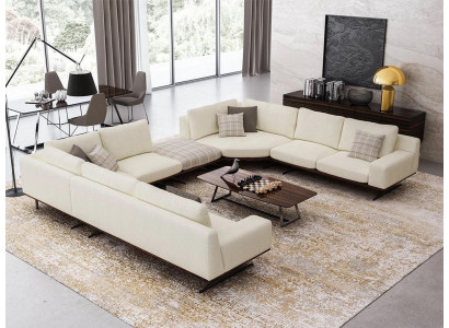 Complete Sofa U-shape Fabric Sofa Couch Living room Design Modern Coffee table new