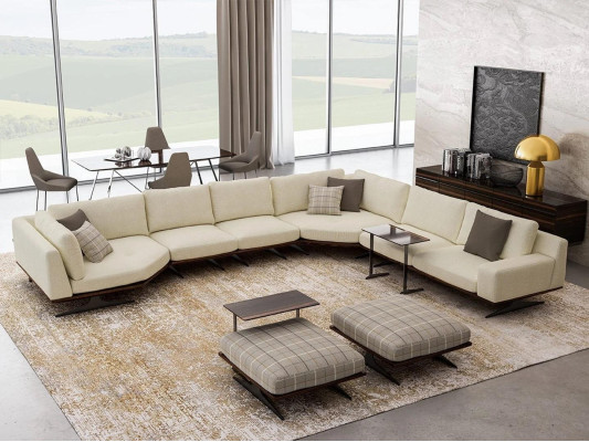 Luxury Koplett Corner sofa L-shape Sofas Luxury 2x Side table 2x Stool Suite new