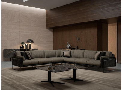 Living room Corner sofa Design Furniture Textile Upholstery Sofas L-shape new Coffee table