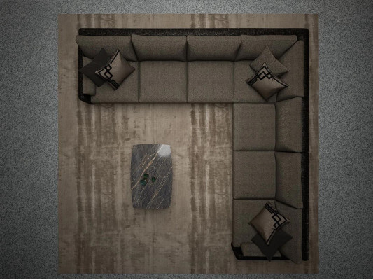 Living room Corner sofa Design Furniture Textile Upholstery Sofas L-shape new Coffee table
