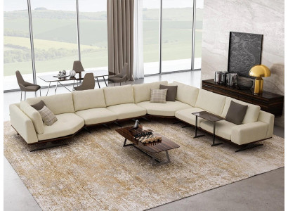 Design Corner sofa L-shape Coffee table Living room Upholstered furniture Luxury Furnishings