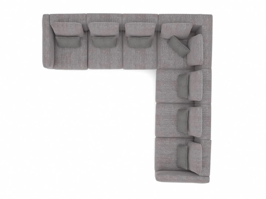 new Complete Furniture Corner sofa L-shape Textile Furnishings Living room Wood Coffee table