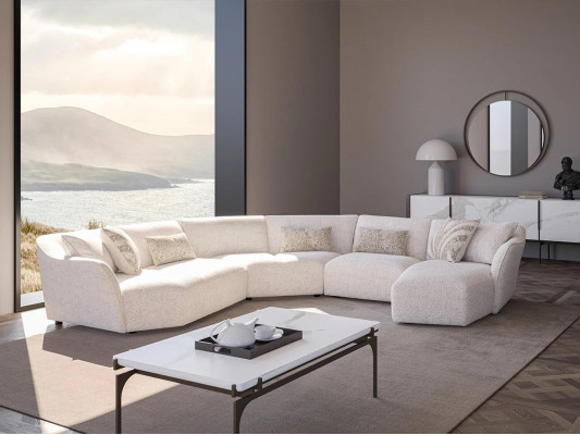 Luxury Living room Corner sofa U-shape Set Suite Coffee table new Furniture