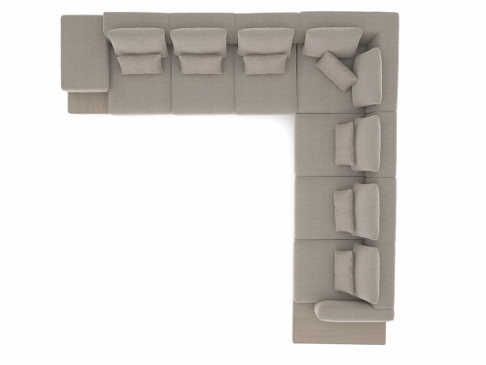 Living room Gray Upholstered furniture Corner sofa L-shape Design Coffee table Side table