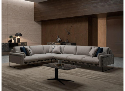 Complete Corner sofa L-shape Living room Coffee table Set 2pcs Modern Furnishings
