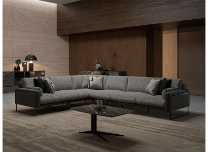 Living room Upholstery Textile Corner Sofa L-shape Furnishings Luxury Coffee table