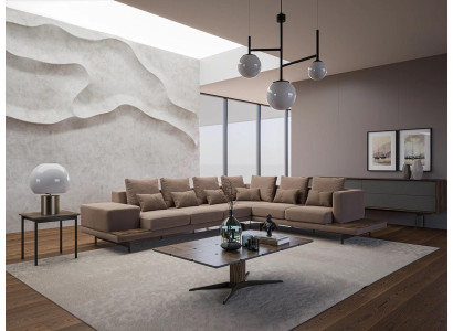 Living room Corner sofa L-shape Designer Luxury Suite Furnishings Coffee table new