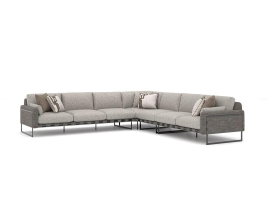 Modern Upholstery Sofa L-shape Textile Living room Furnishings Luxury Design Seater