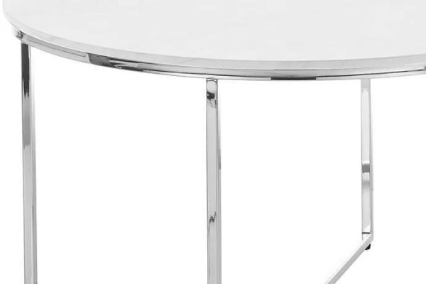 Luxurious white coffee table legs from white metal silver living room new