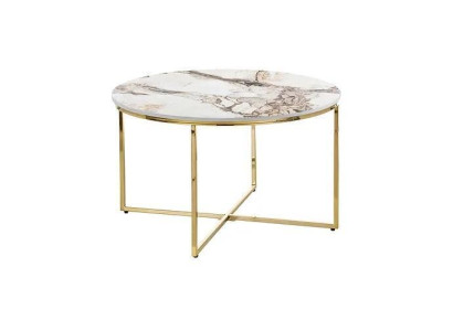 Coffee table modern Living room furniture minimalist metal table top beige new
