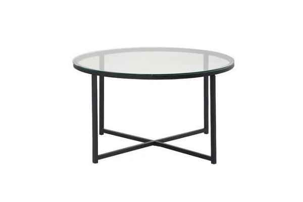 Coffee table Luxurious Living room Dining room furniture Glass + Metal Black high quality