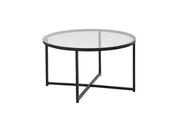 Coffee table Luxurious Living room Dining room furniture Glass + Metal Black high quality