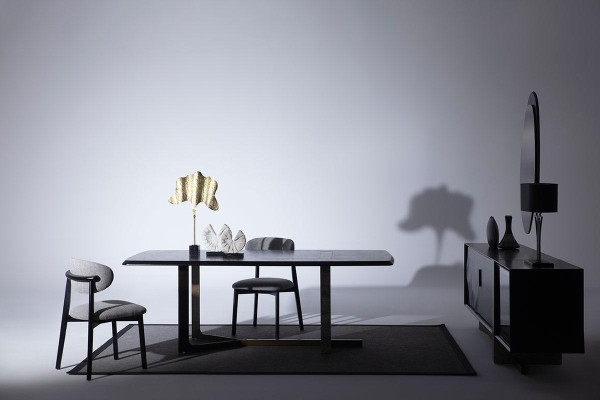 Dining room 7 pieces. Set Dining table Sideboard Mirror 4x Chairs Modern Design