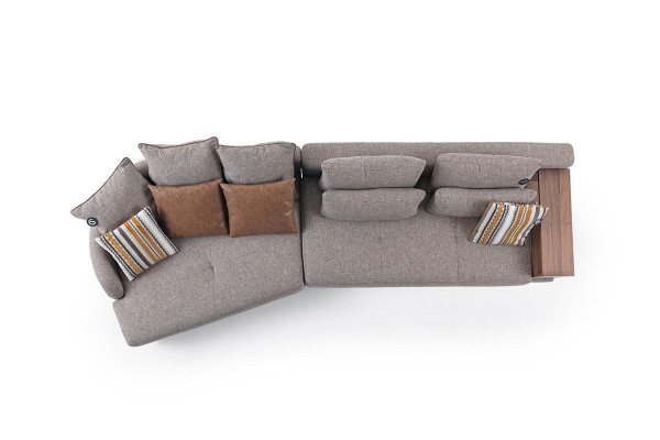 5-Seater Massive Living room Fabric Sofa Gray Elegant Modern Design