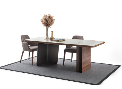 Dining room set 5 pieces. Dining table 4x Chairs Modern Design Brown Luxury Set