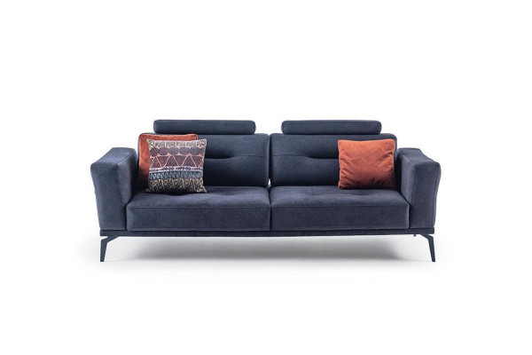 3-Seater Gray Modern Design Luxury Fabric Sofa Living room Three Seater Sofa