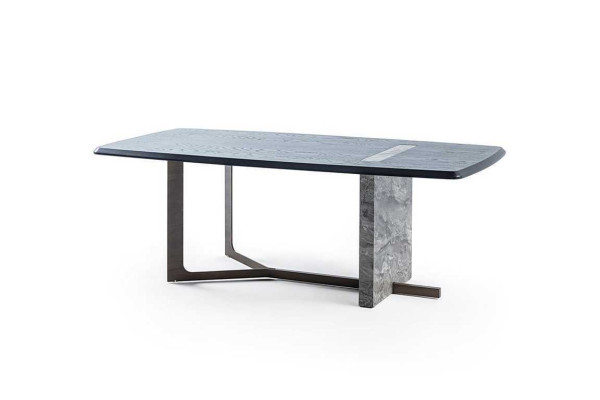 Modern Rectangular Dining room Dining table Gray Wood Luxury Design Table
