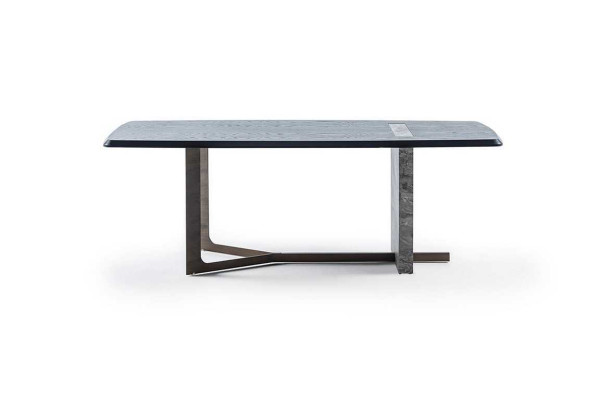 Modern Rectangular Dining room Dining table Gray Wood Luxury Design Table