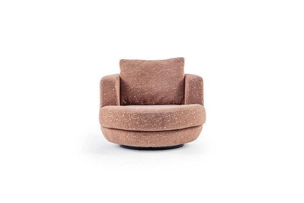 Single Seater Modern Armchair Orange Living room Decorative Designer Luxury Textile