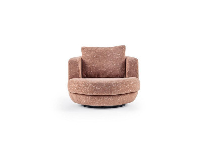 Single Seater Modern Armchair Orange Living room Decorative Designer Luxury Textile