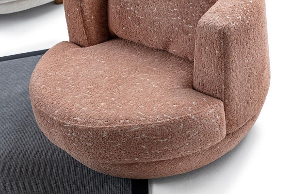 Single Seater Modern Armchair Orange Living room Decorative Designer Luxury Textile